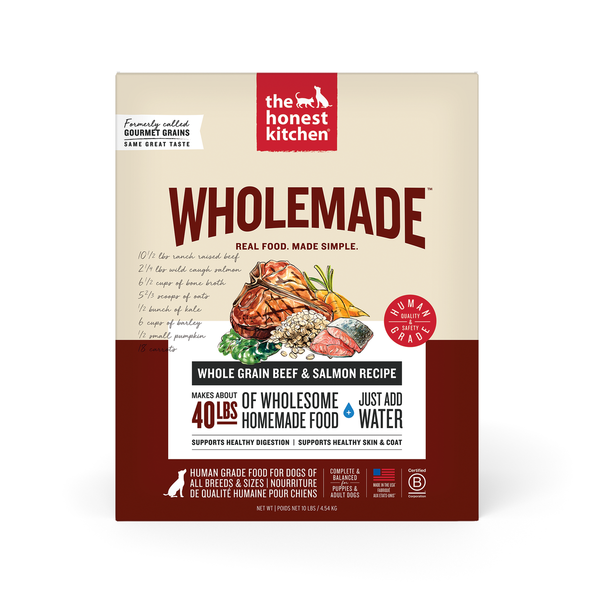 The Honest Kitchen Wholemade Whole Grain Beef & Salmon Dehydrated Dog Food