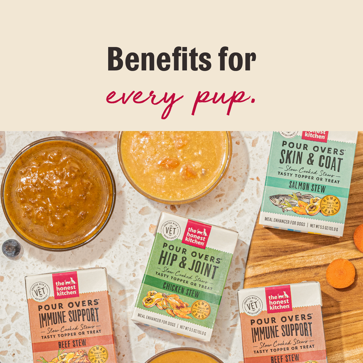The Honest Kitchen Functional Pour Overs: Immune Support - Beef Stew Dog Food Topper