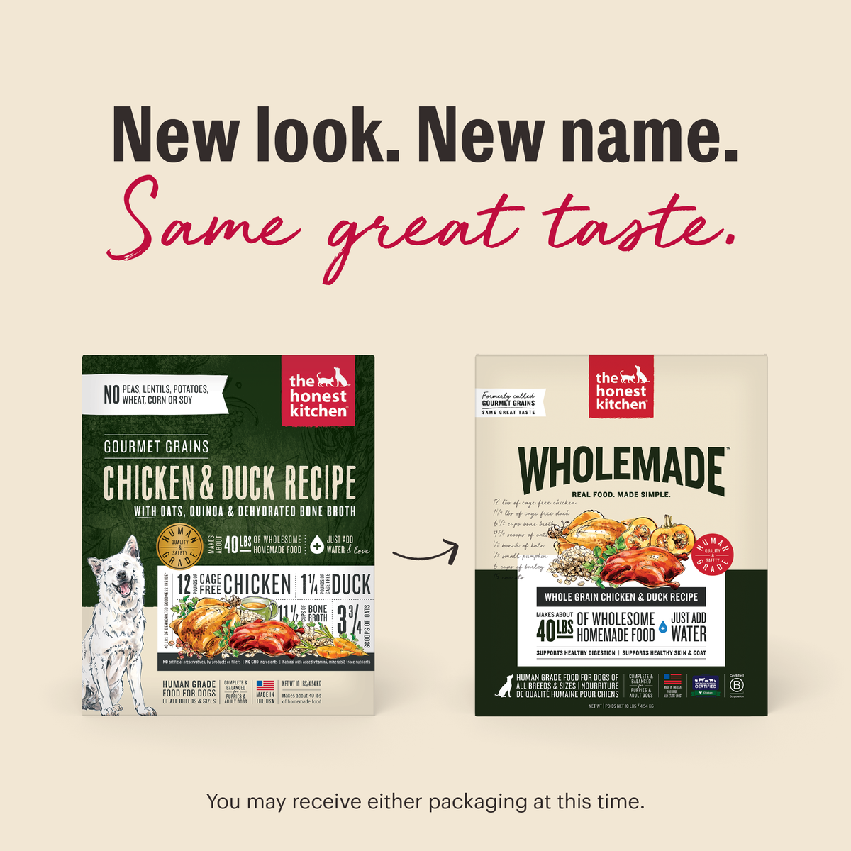 The Honest Kitchen Wholemade Whole Grain Chicken & Duck Dehydrated Dog Food