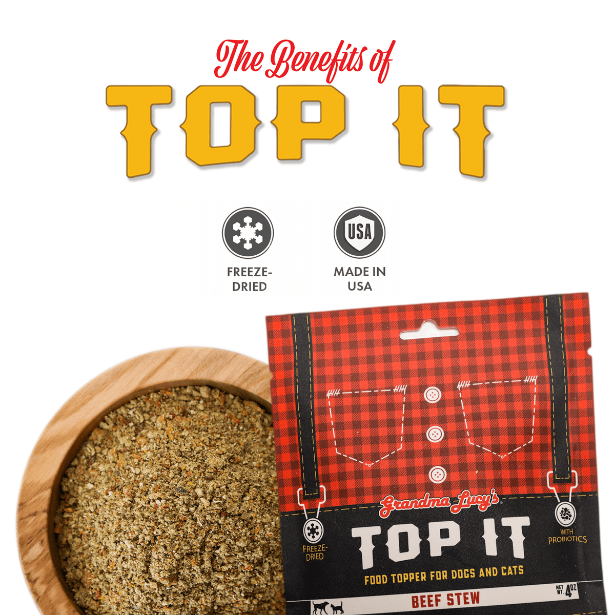 Grandma Lucy's Top It Beef Stew Dog & Cat Food Topper