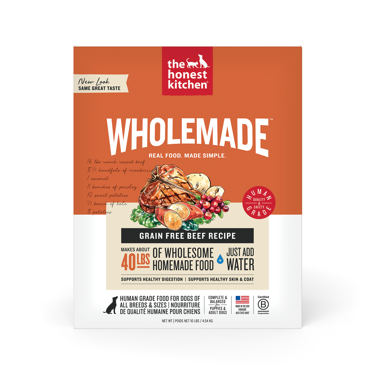 The Honest Kitchen Wholemade Grain Free Beef Dehydrated Dog Food
