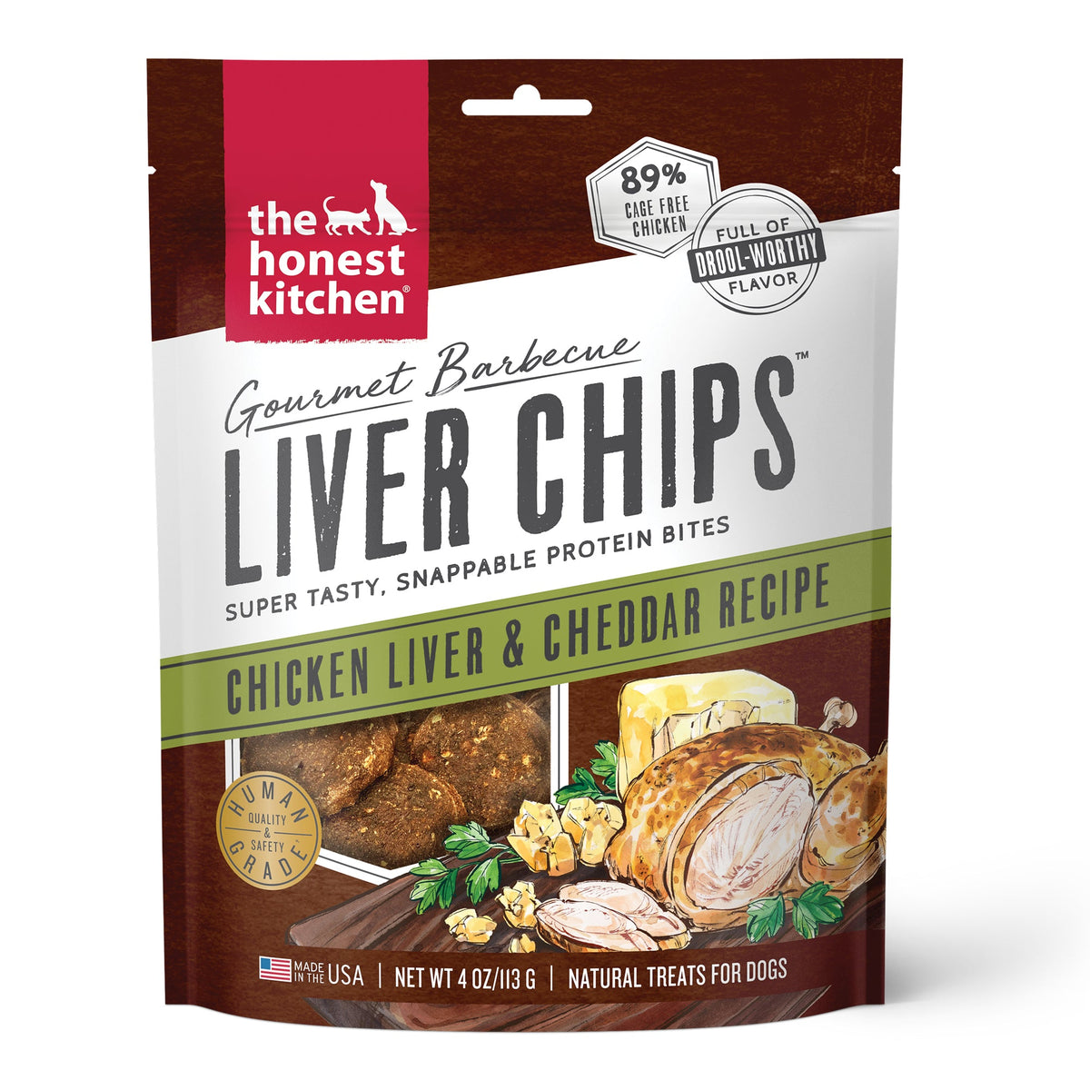 The Honest Kitchen Gourmet Chicken Liver & Cheddar Chips Dog Treats