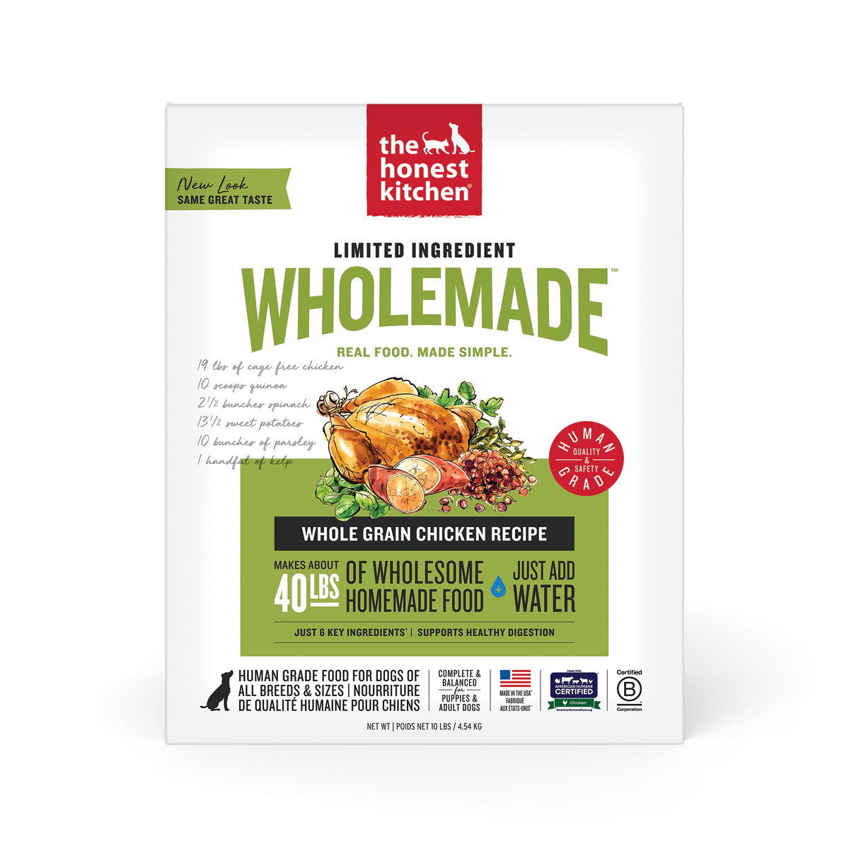 The Honest Kitchen Wholemade Limited Ingredient Chicken Dehydrated Dog Food