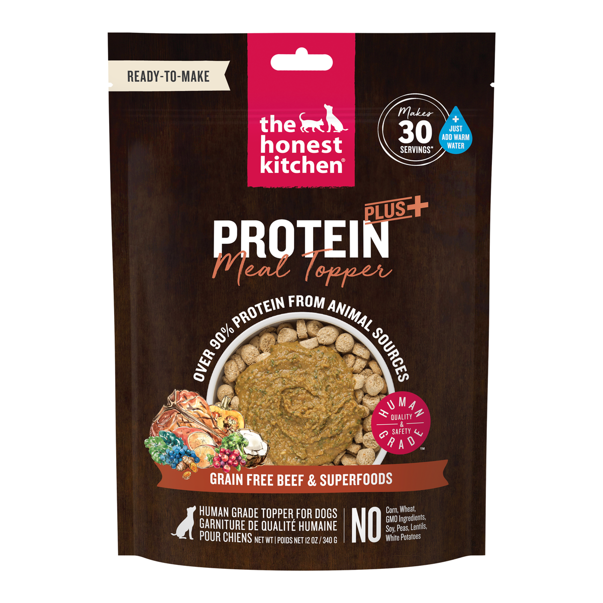 The Honest Kitchen Protein Plus Grain Free Beef Topper for Dogs