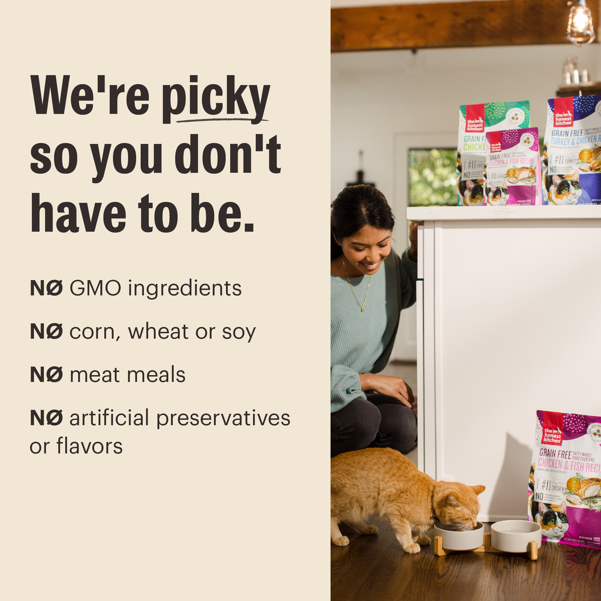 The Honest Kitchen Grain Free Turkey & Chicken Whole Food Clusters Dry Cat Food