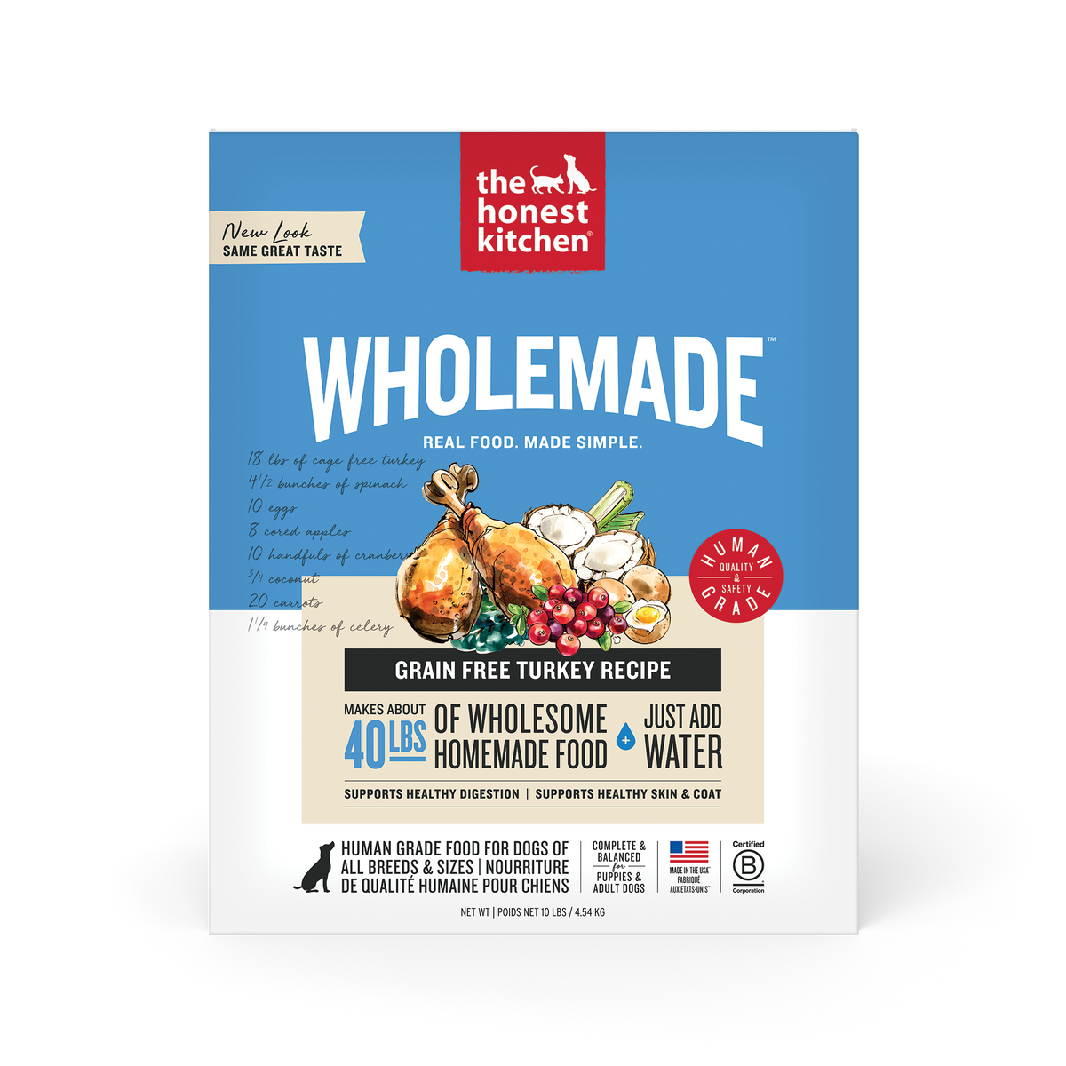 The Honest Kitchen Wholemade Grain Free Turkey Dehydrated Dog Food
