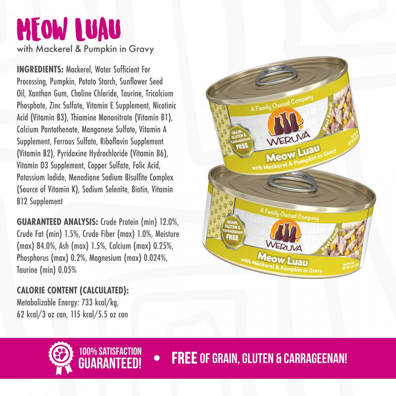 Weruva Meow Luau With Mackerel and Pumpkin Canned Cat Food