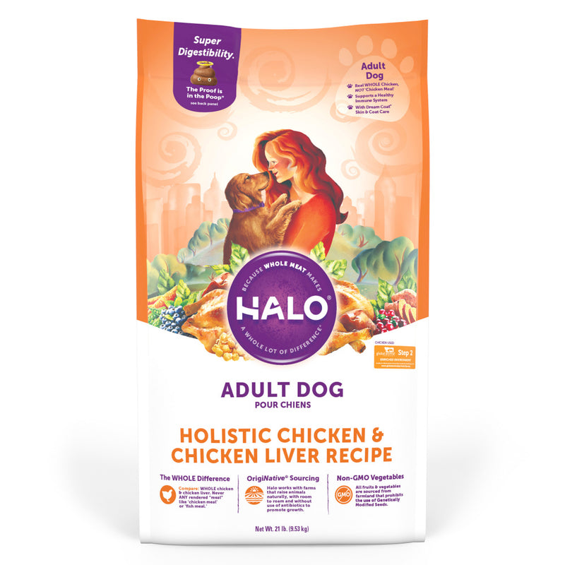 Halo Adult Holistic Chicken & Chicken Liver Recipe Dry Dog Food