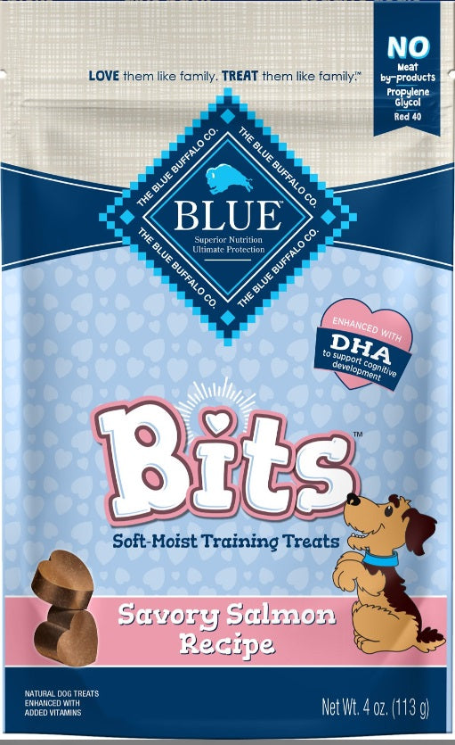 (6 Pack ) Blue Buffalo Blue Bits Treats Dog Pouches, 4 flovors ( 2 Tasty Chicken, 2 Tender Beef ,1 Savory Salmon, 1 Tempting Turkey), 4 Oz…