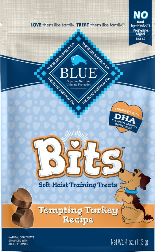 (6 Pack ) Blue Buffalo Blue Bits Treats Dog Pouches, 4 flovors ( 2 Tasty Chicken, 2 Tender Beef ,1 Savory Salmon, 1 Tempting Turkey), 4 Oz…