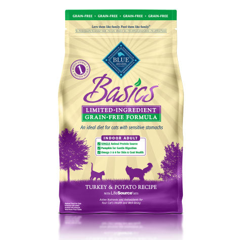 Blue Buffalo Basics Grain Free Adult Indoor Turkey & Potato Recipe Dry Cat Food