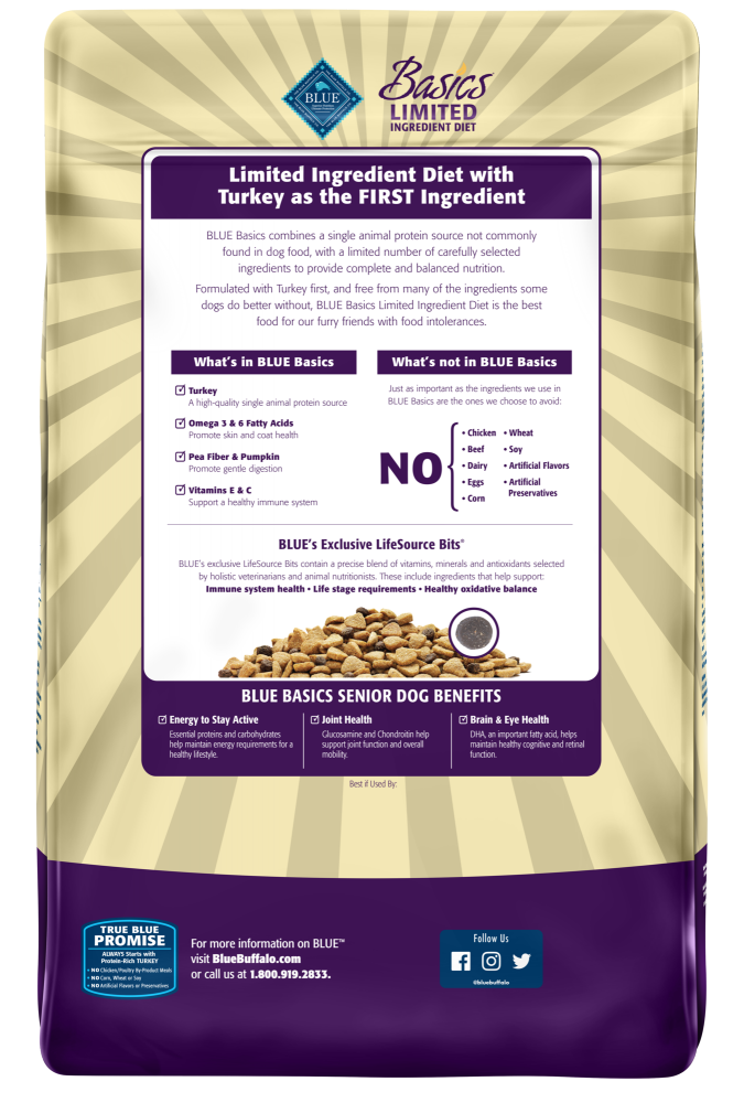 Turkey Blue Basics Senior Dog Food Blue Buffalo Basics Senior