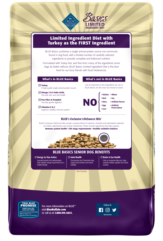 Blue Buffalo Basics Senior Turkey & Potato Recipe Dry Dog Food