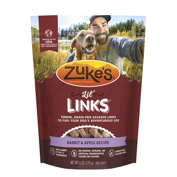 Zukes Lil' Links Grain Free Rabbit and Apple Recipe for Dogs