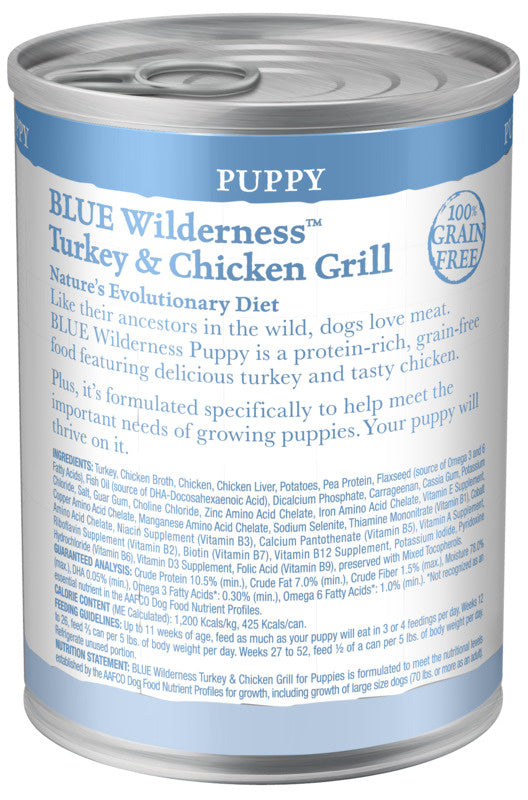 Blue Buffalo Wilderness Turkey & Chicken Grill Puppy Canned Dog Food