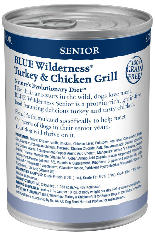 Blue Buffalo Wilderness Turkey & Chicken Grill Senior Canned Dog Food