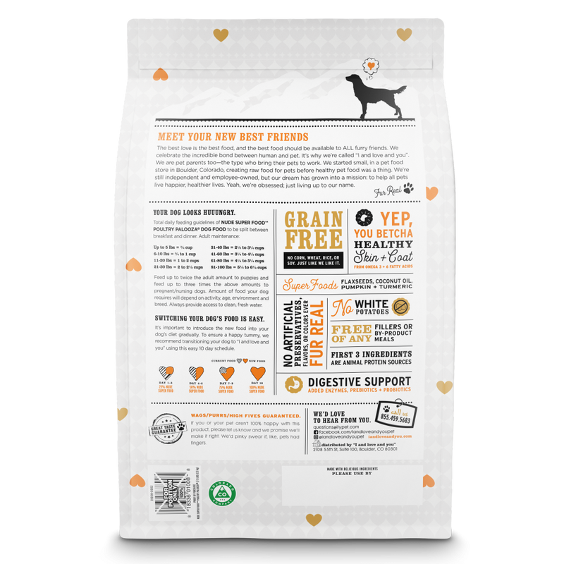 I and Love and You Grain Free Nude Super Food Poultry Palooza Dry Dog Food