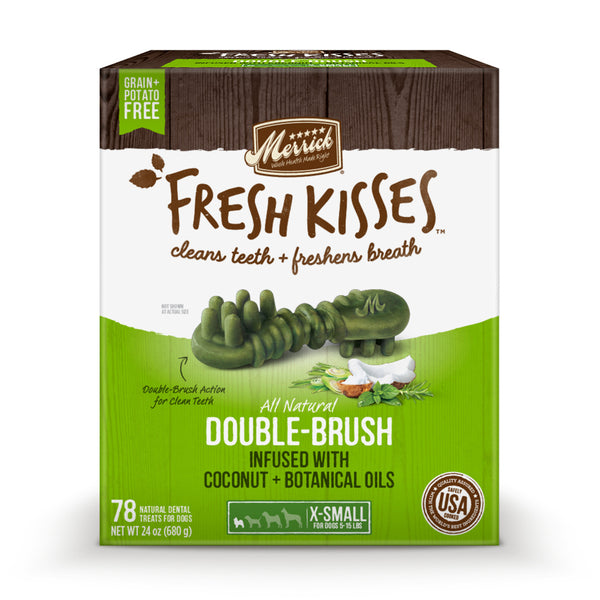 Merrick Fresh Kisses Grain Free Coconut Oil & Botanicals Extra Small Dental Dog Treats