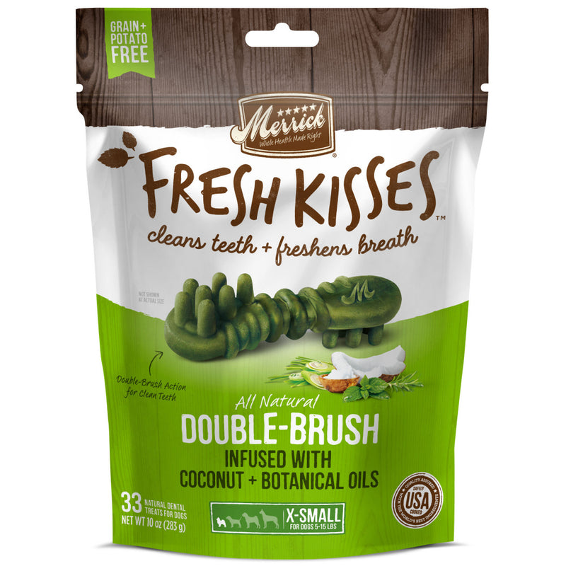 Merrick Fresh Kisses Grain Free Coconut Oil & Botanicals Extra Small Dental Dog Treats