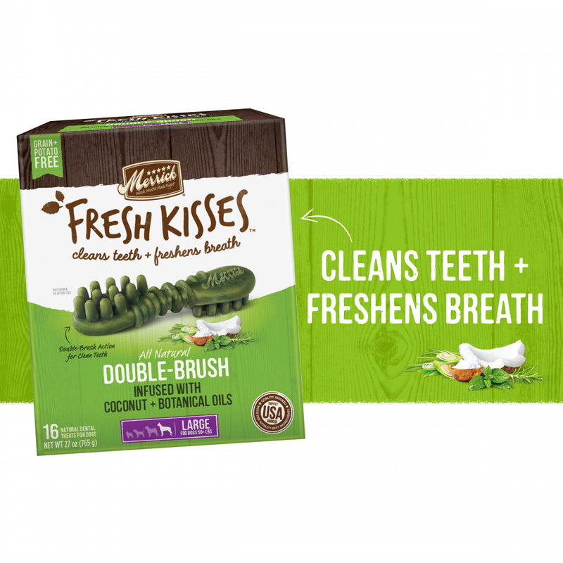 Merrick Fresh Kisses Grain Free Coconut Oil & Botanicals Large Dental Dog Treats