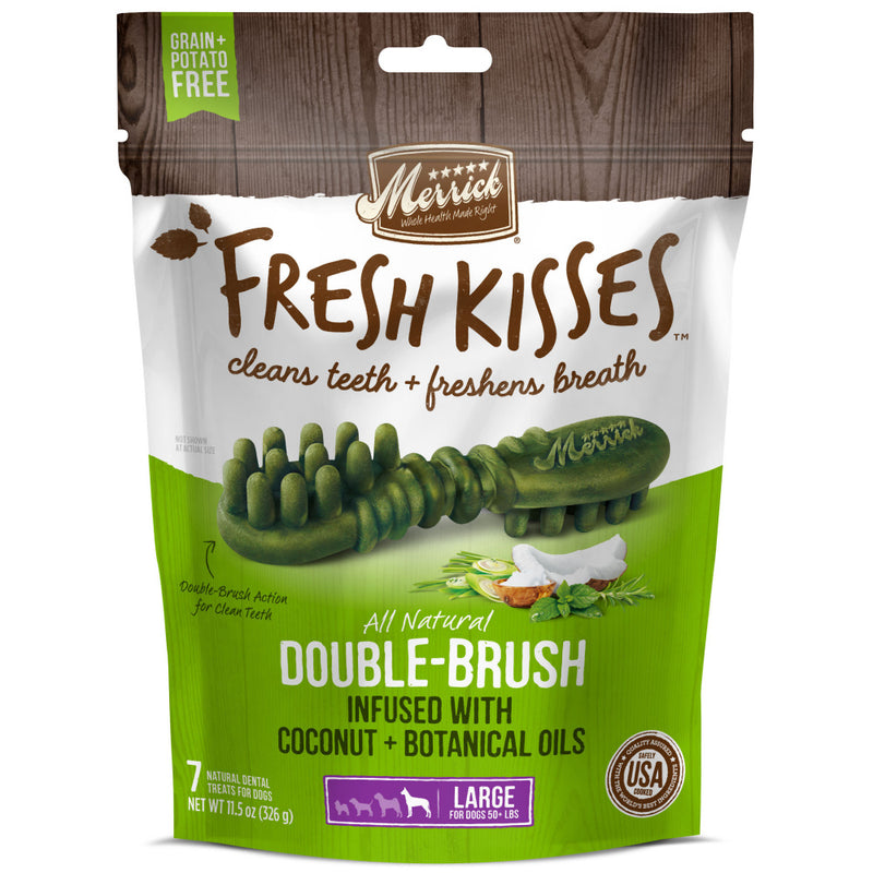 Merrick Fresh Kisses Grain Free Coconut Oil & Botanicals Large Dental Dog Treats