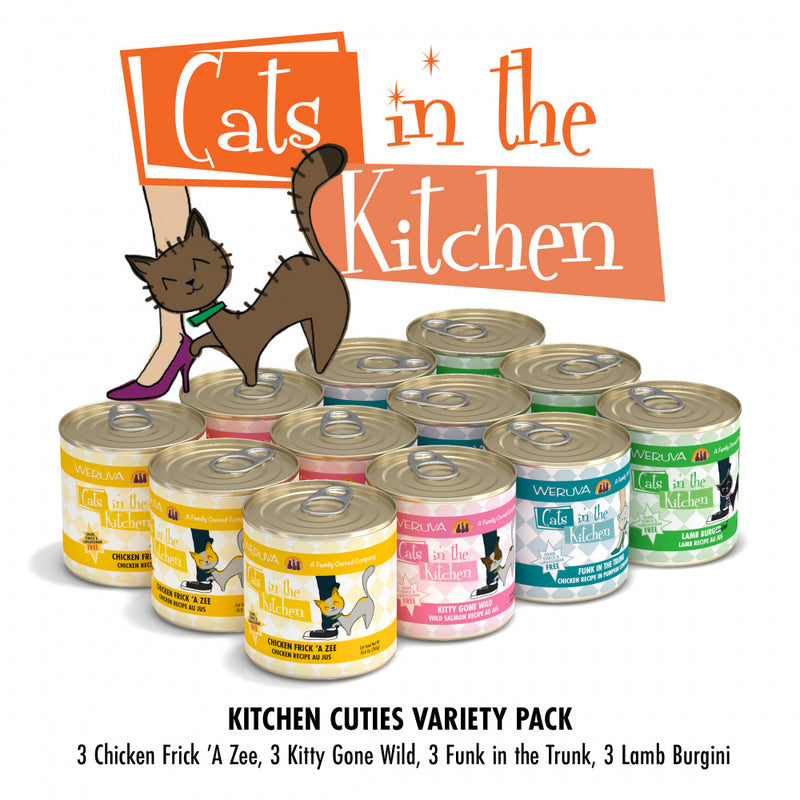 Weruva Cats in the Kitchen Grain Free Kitchen Cuties Variety Pack Canned Cat Food