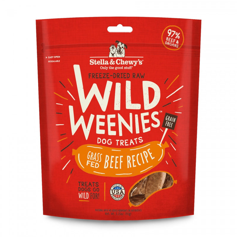 Stella & Chewy's Wild Weenies Grain Free Beef Recipe Freeze Dried Raw Dog Treats