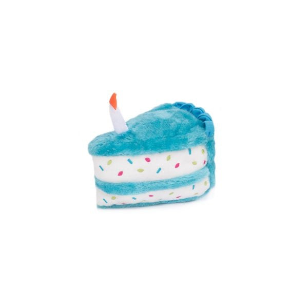 ZippyPaws NomNomz Plush Blue Birthday Cake Dog Toy