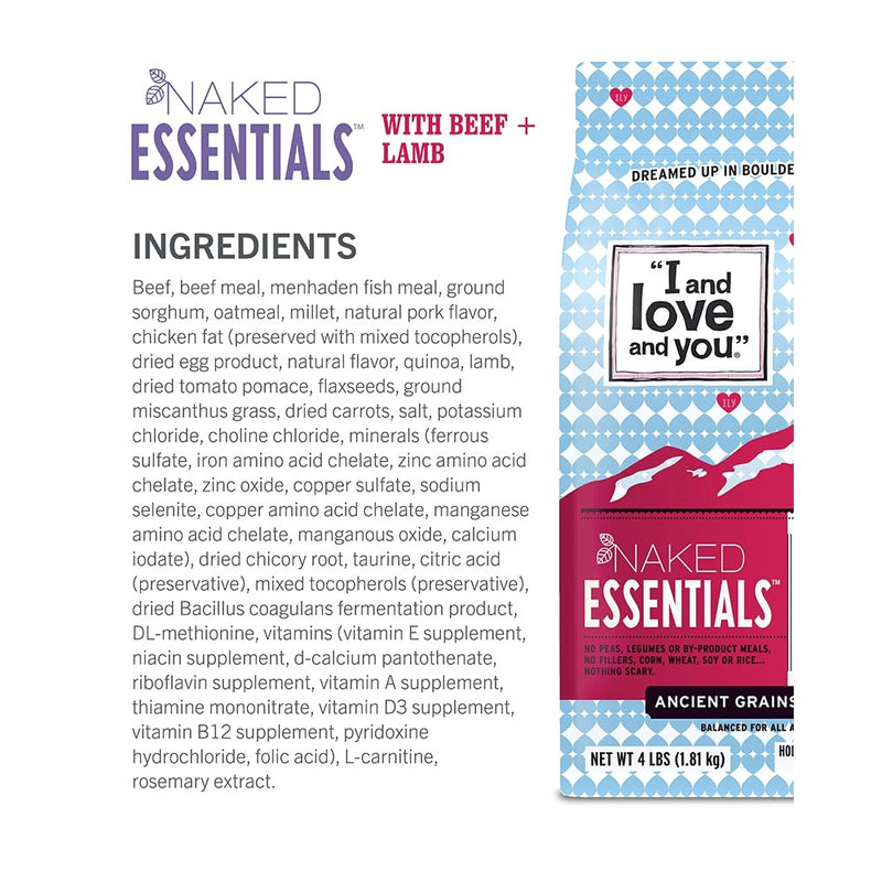 I and Love and You Naked Essentials Ancient Grains Beef & Lamb Recipe Dry Dog Food