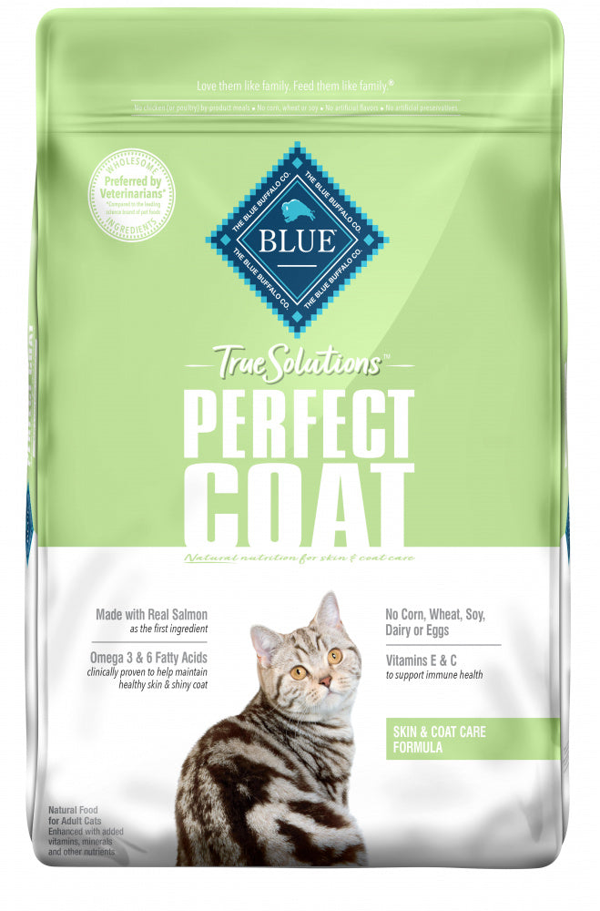 Blue Buffalo True Solutions Perfect Coat Natural Skin & Coat Care Salmon Recipe Adult Dry Cat Food