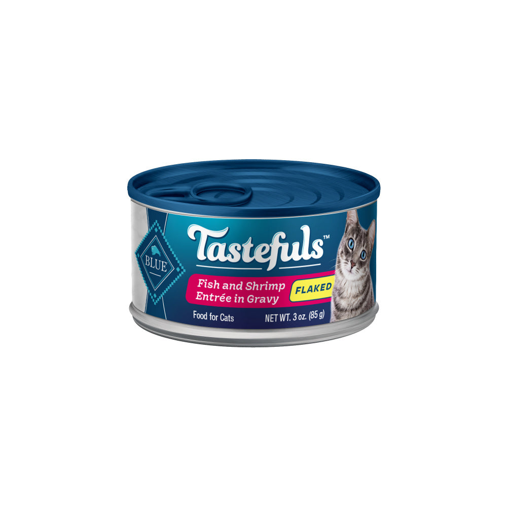 Blue Buffalo Tastefuls Natural Flaked Fish & Shrimp Entree in Gravy Wet Cat Food