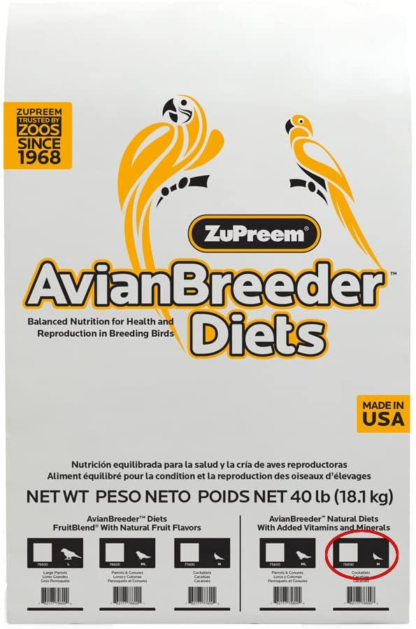 Zupreem AvianBreeder Natural Food with Added Vitamins and Minerals for Medium Birds