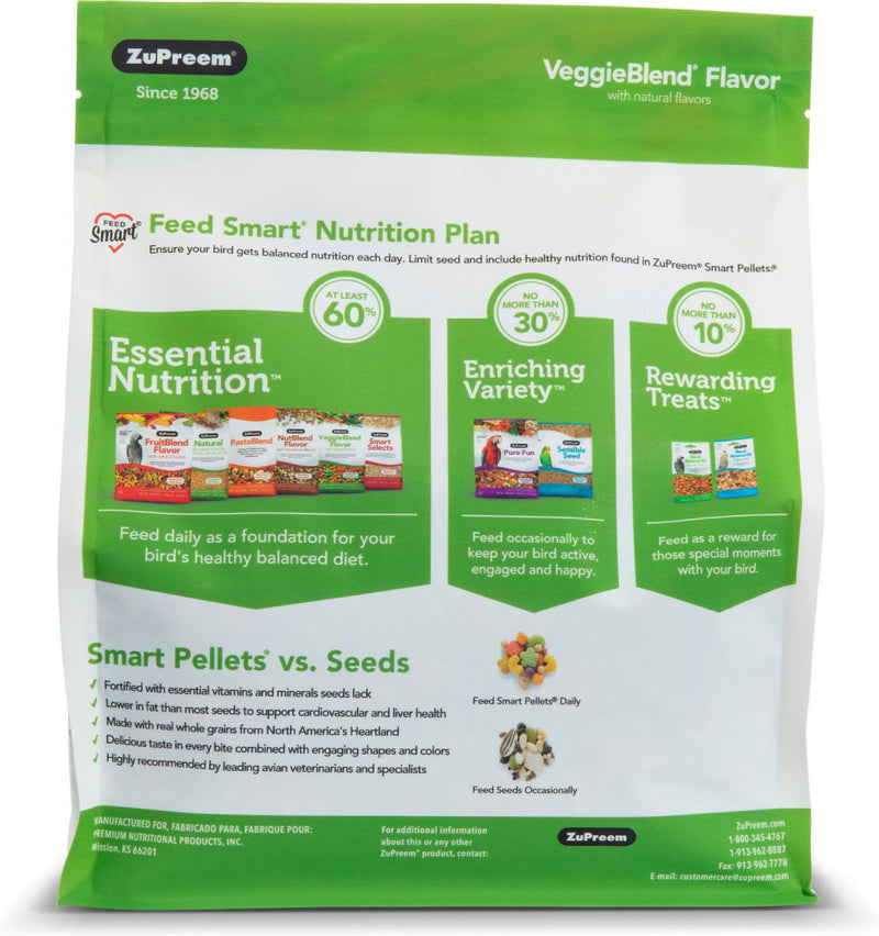 Zupreem VeggieBlend Flavor Food with Natural Flavors for Medium Birds