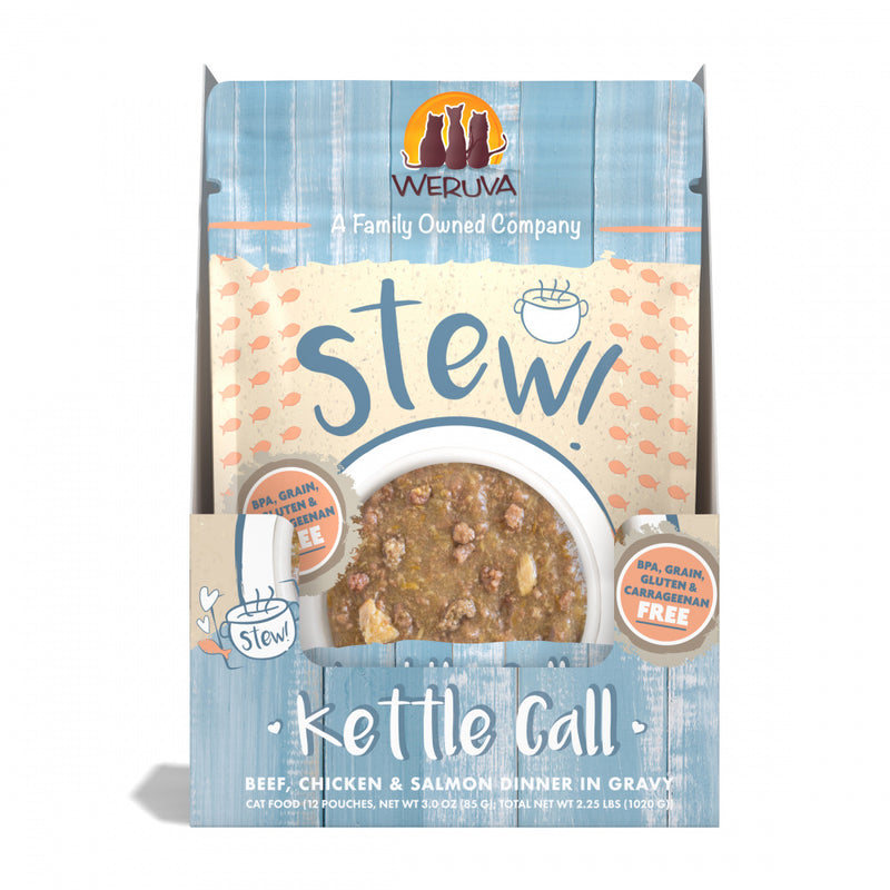 Weruva Classic Cat Stews! Kettle Call with Beef Chicken & Salmon in Gravy Canned Cat Food