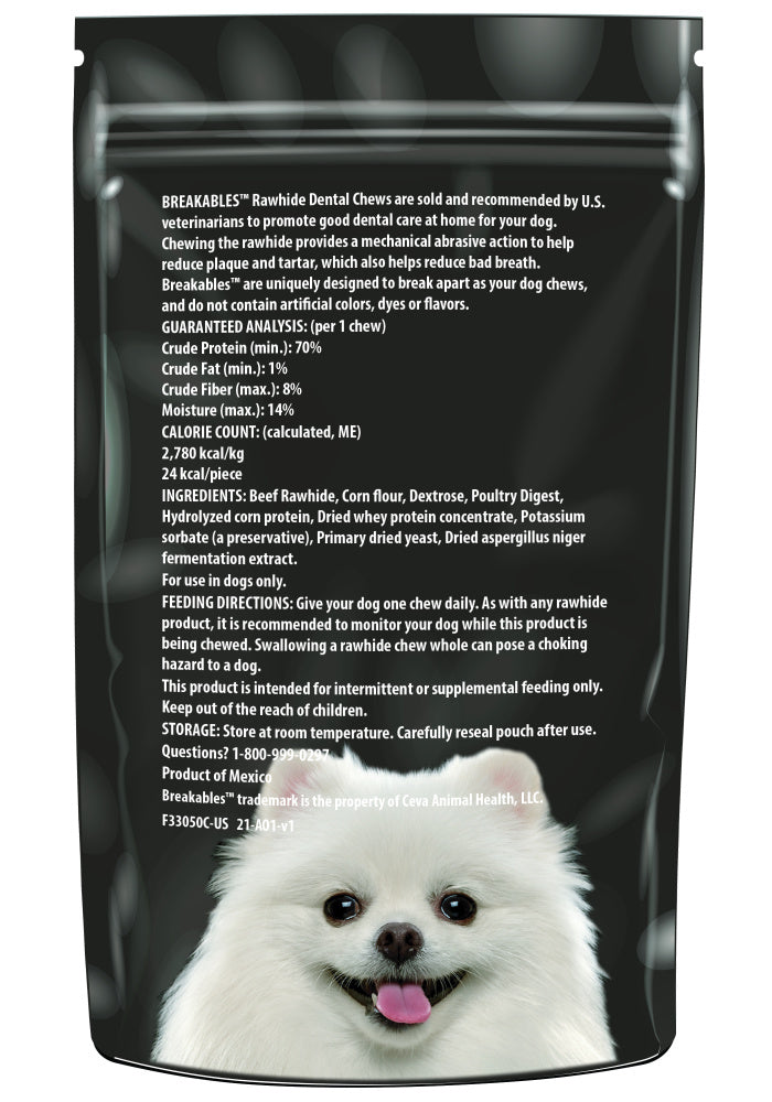 Dr. Tim's CLENZ-A-DENT Breakables Rawhide Dental Chews Dr. Tim's CLENZ-A-DENT Breakables Rawhide Dental Chews