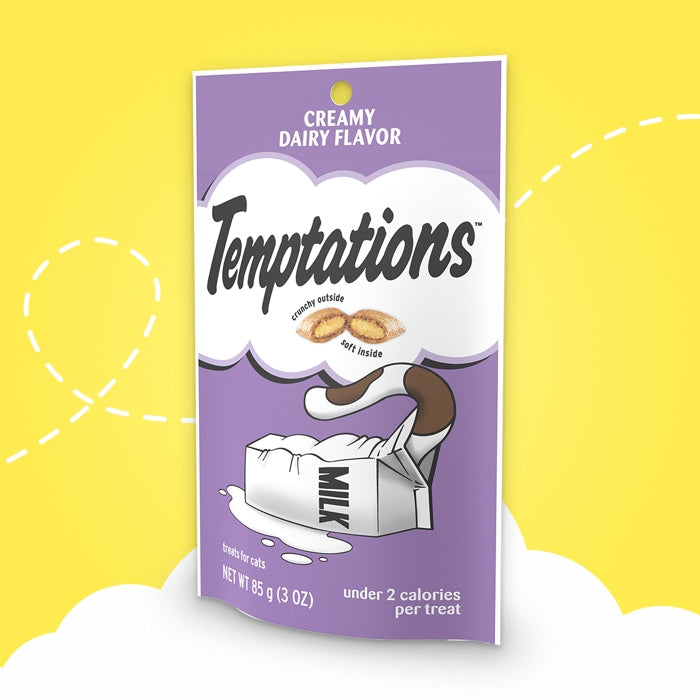 Temptation Classic Tasty Cat Treats Variety Pack 8 Flavors ( Tantalizing Turkey, Chicken, Hearty Beef, Tuna, Creamy Dairy, Blissful Catnip,Savory Salmon, Seafood Medley) 3oz Each with Petlewa Box