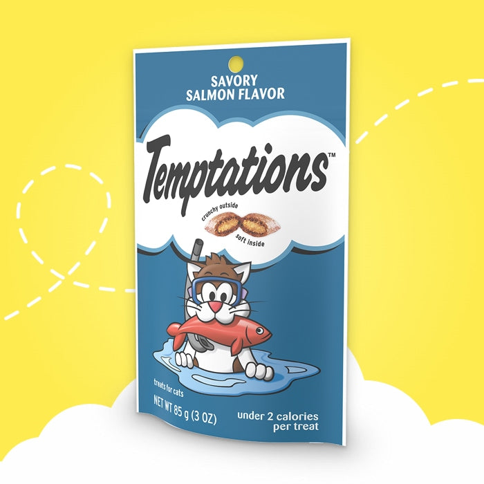 Temptation Classic Tasty Cat Treats Variety Pack 8 Flavors ( Tantalizing Turkey, Chicken, Hearty Beef, Tuna, Creamy Dairy, Blissful Catnip,Savory Salmon, Seafood Medley) 3oz Each with Petlewa Box