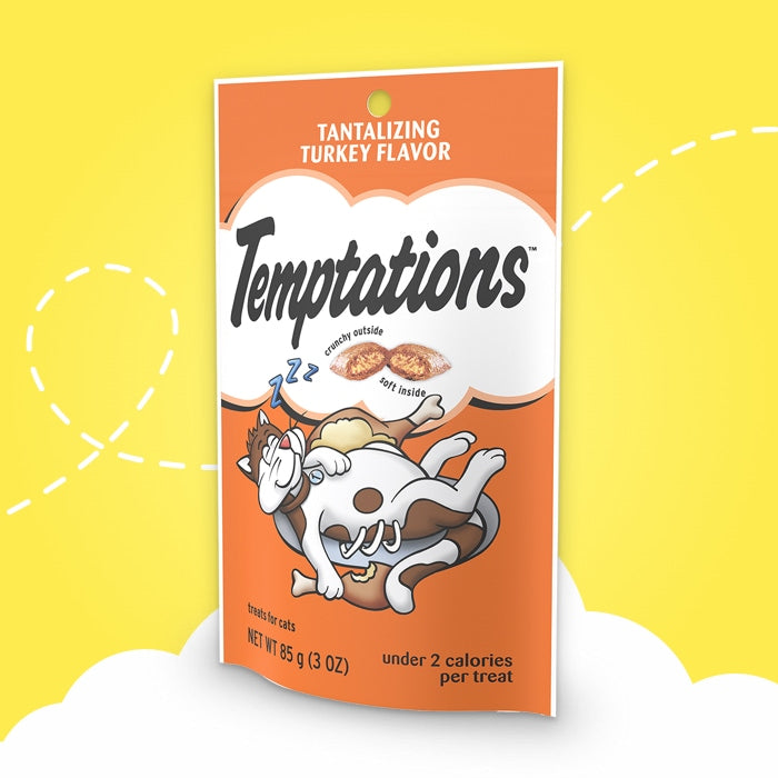 Temptation Classic Tasty Cat Treats Variety Pack 8 Flavors ( Tantalizing Turkey, Chicken, Hearty Beef, Tuna, Creamy Dairy, Blissful Catnip,Savory Salmon, Seafood Medley) 3oz Each with Petlewa Box