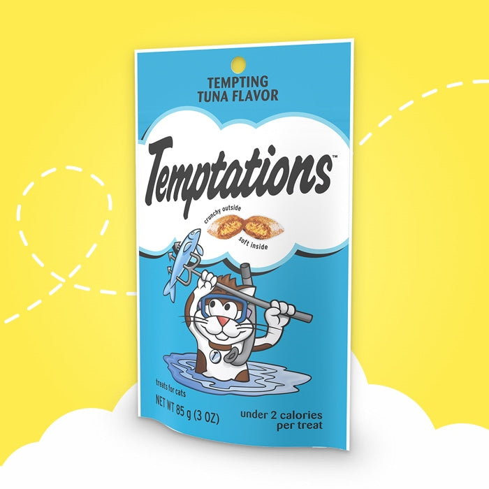 Temptation Classic Tasty Cat Treats Variety Pack 8 Flavors ( Tantalizing Turkey, Chicken, Hearty Beef, Tuna, Creamy Dairy, Blissful Catnip,Savory Salmon, Seafood Medley) 3oz Each with Petlewa Box